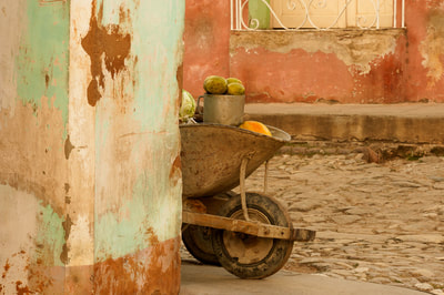 Fruit Stand On Wheels Cuba by Mary Macey Butler